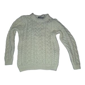 BLARNEY Woolen Mills Childs 7-8 yrs 100% Merino Aran Style Sweater